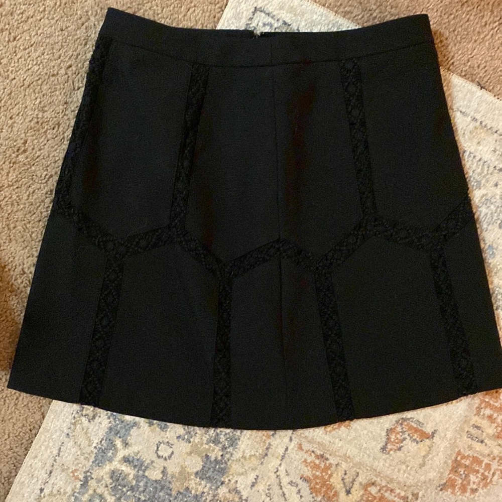 Black mini skirt with lace detail